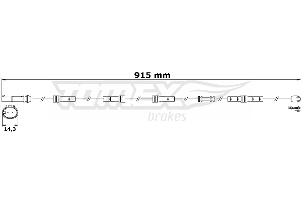 Výstražný kontakt, opotřebení obložení TOMEX Brakes